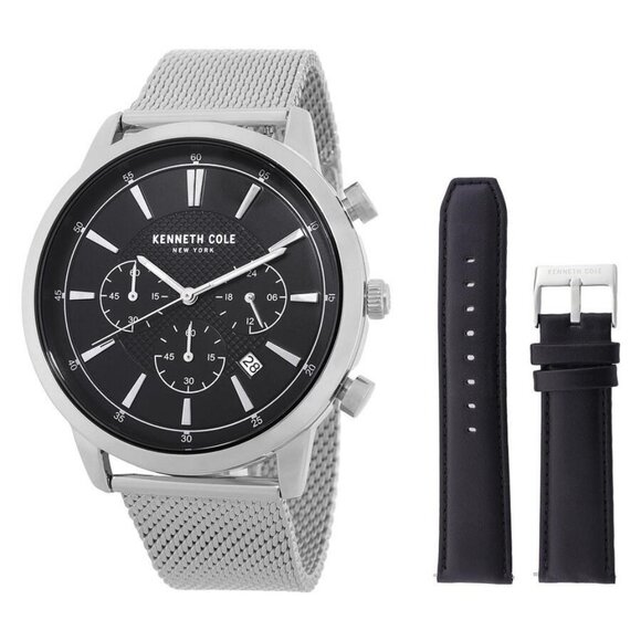 NWT Authentic Kenneth Cole New York Chronograph Quartz Black Dial Men's Watch - Picture 1 of 4